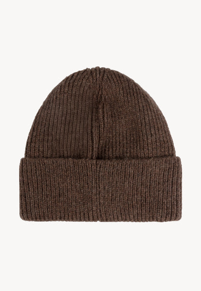 Brown merino wool beanie MOYU