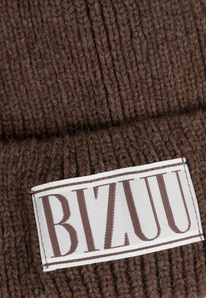 Brown merino wool beanie MOYU
