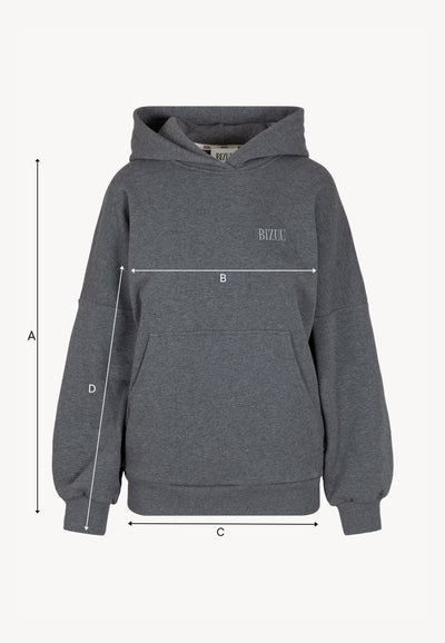Graphite elegant women's hooded sweatshirt MAURA