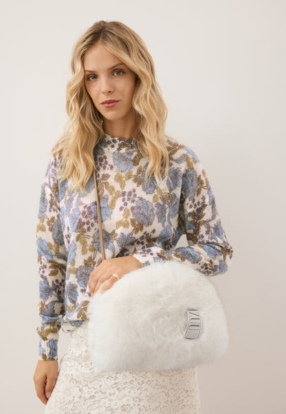 Stylish cream MUFFIE muff made of soft faux fur