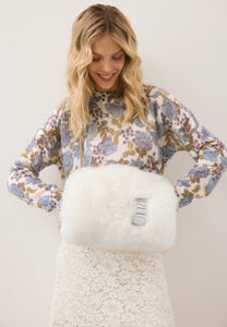 Stylish cream MUFFIE muff made of soft faux fur