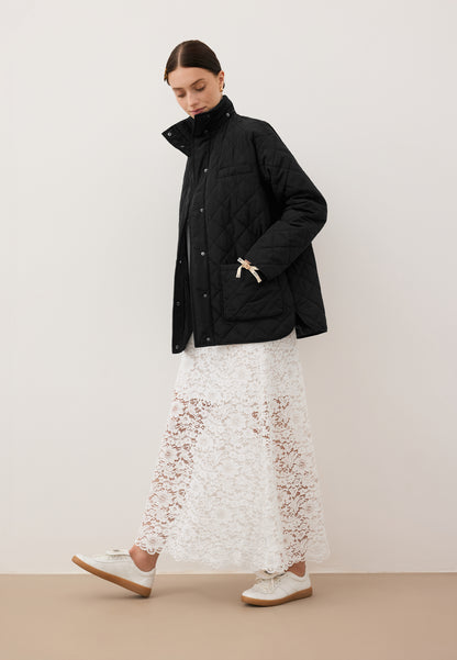 Black quilted jacket with hood NAYLA