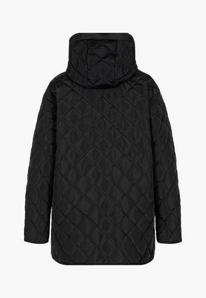 Black quilted jacket with hood NAYLA