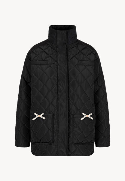 Black quilted jacket with hood NAYLA