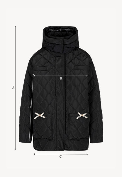 Black quilted jacket with hood NAYLA