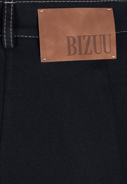 Black wide-leg pants with ruffles NELLY