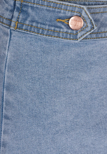 Blue NIIA denim skirt with a ruffle