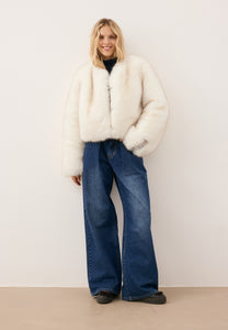 Short cream faux fur NOVARA