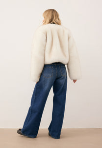 Short cream faux fur NOVARA