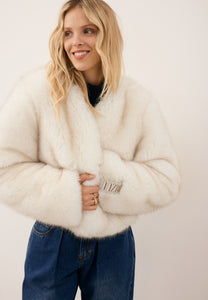 Short cream faux fur NOVARA