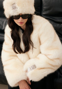 Short cream faux fur NOVARA