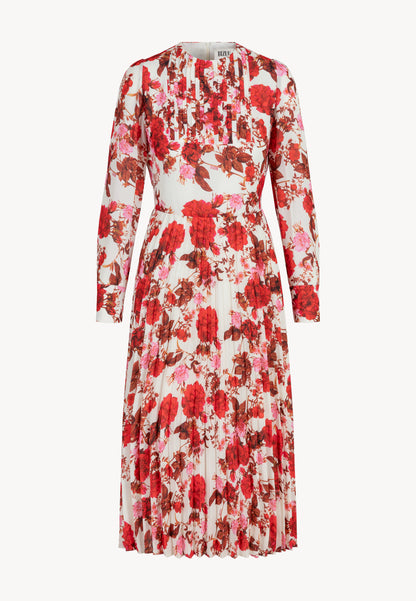 NYLA cream midi dress with pleated hem