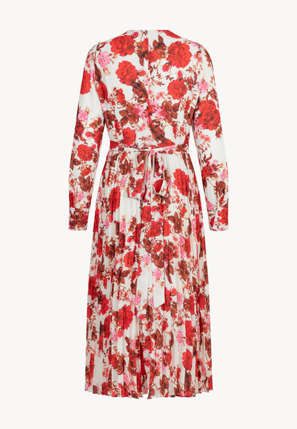 NYLA cream midi dress with pleated hem