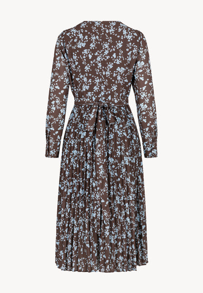 NYLA brown midi dress with pleated hem