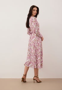 NYLA pink midi dress with pleated hem