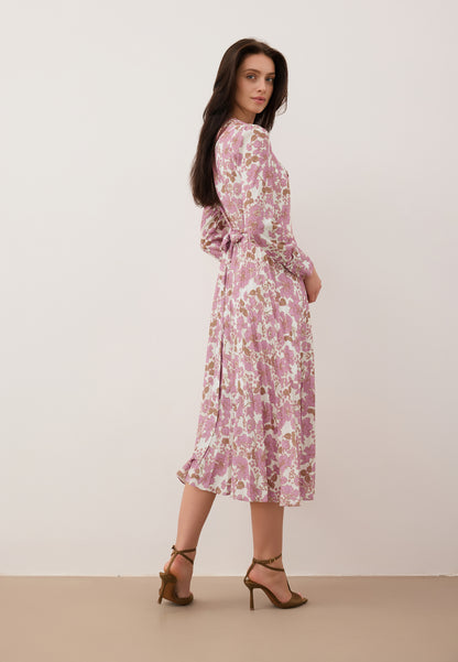 NYLA pink midi dress with pleated hem
