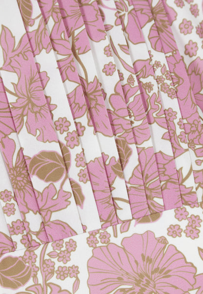 NYLA pink midi dress with pleated hem