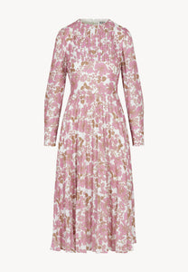 NYLA pink midi dress with pleated hem