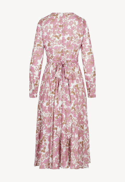 NYLA pink midi dress with pleated hem