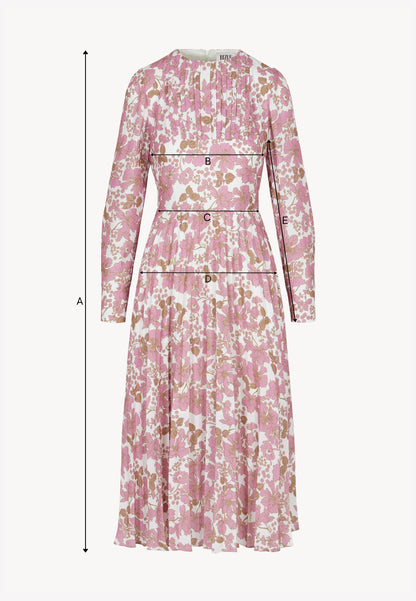 NYLA pink midi dress with pleated hem