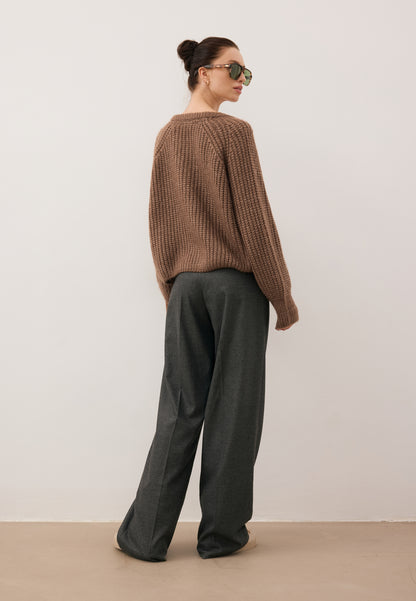 Brown sweater with branded buttons ORNAMY