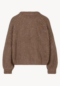 Brown sweater with branded buttons ORNAMY
