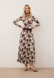 Cream MINA pleated skirt