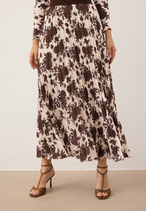 Cream MINA pleated skirt