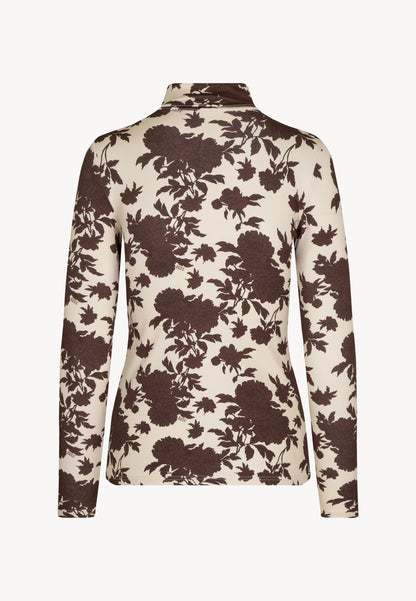 Cream turtleneck with author's OWAKA floral print
