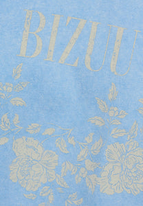 Blue oversized T-shirt with appliqué PAPLYS