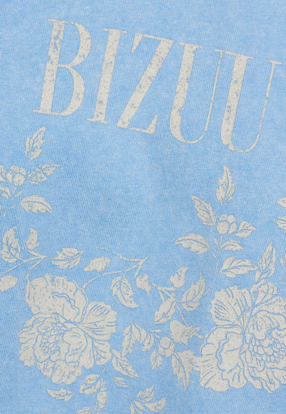 Blue oversized T-shirt with appliqué PAPLYS