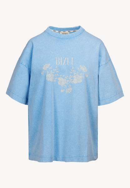 Blue oversized T-shirt with appliqué PAPLYS