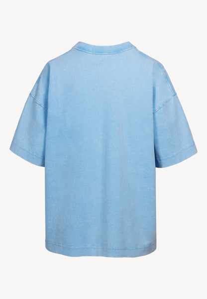 Blue oversized T-shirt with appliqué PAPLYS