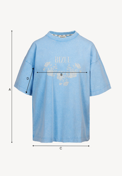 Blue oversized T-shirt with appliqué PAPLYS