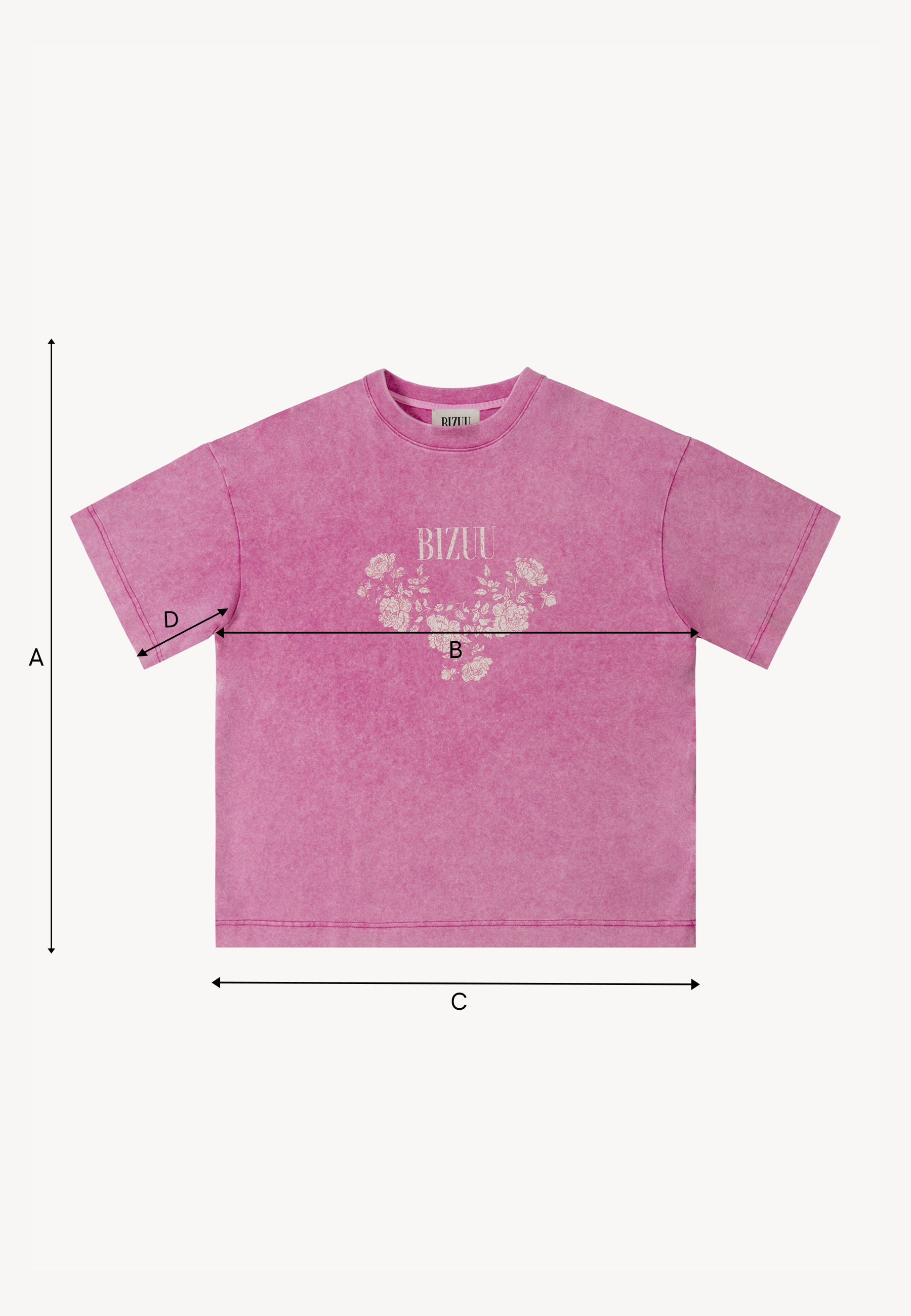 Pink oversized T-shirt with appliqué PAPLYS – Bizuu