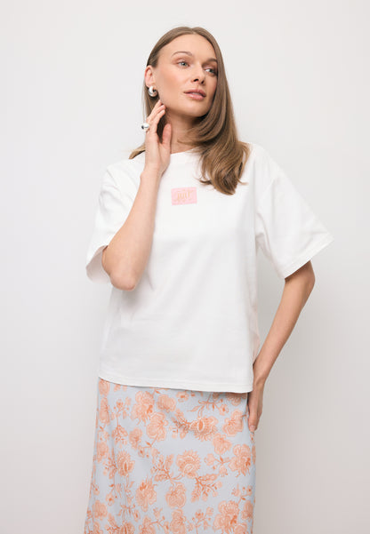 Cream oversized T-shirt with PARADISO logo