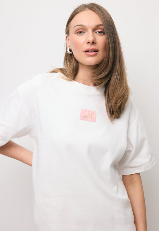Cream oversized T-shirt with PARADISO logo