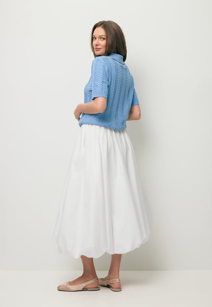 Blue PATRI cardigan in a polo style