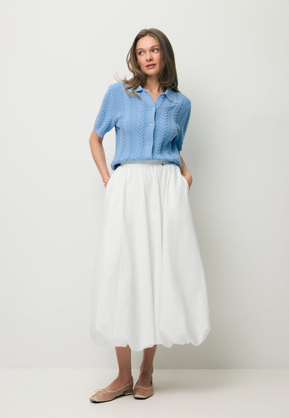 Blue PATRI cardigan in a polo style