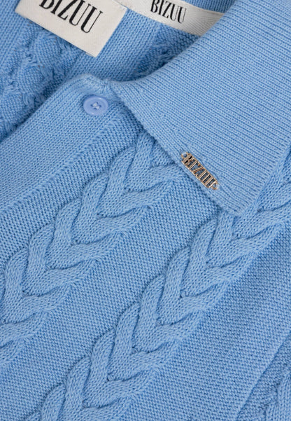 Blue PATRI cardigan in a polo style