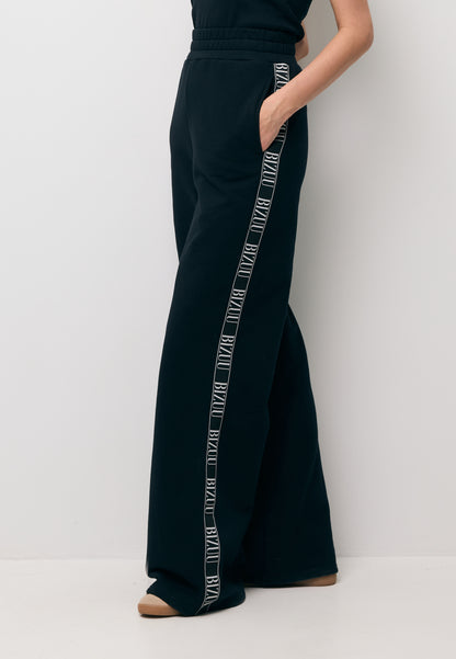 Black loose sweatpants with side stripe PETRY