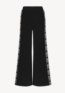 Black loose sweatpants with side stripe PETRY