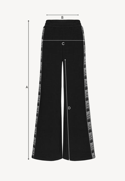 Black loose sweatpants with side stripe PETRY