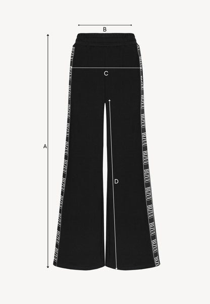 Black loose sweatpants with side stripe PETRY