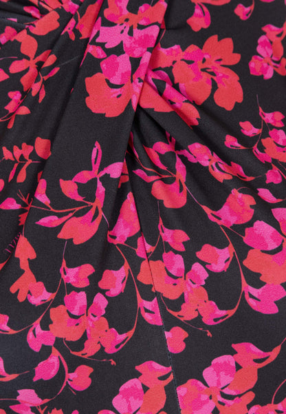 Pink bodysuit with a decorative twist at the neckline PINGANG