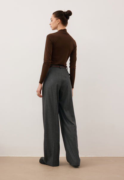 Graphite wide-leg trousers BANOS GRAŻYNA