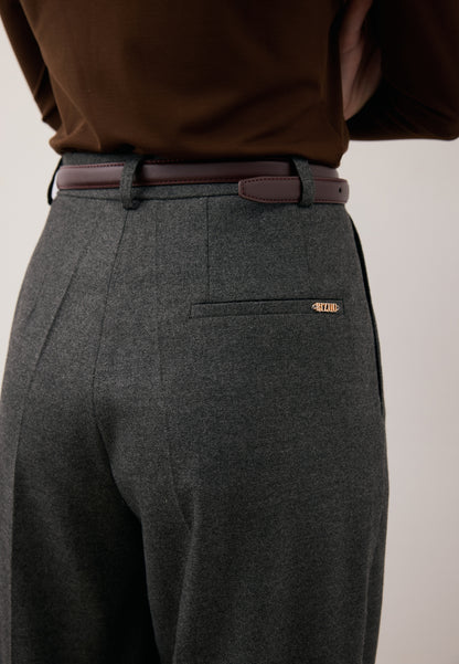 Graphite wide-leg trousers BANOS GRAŻYNA