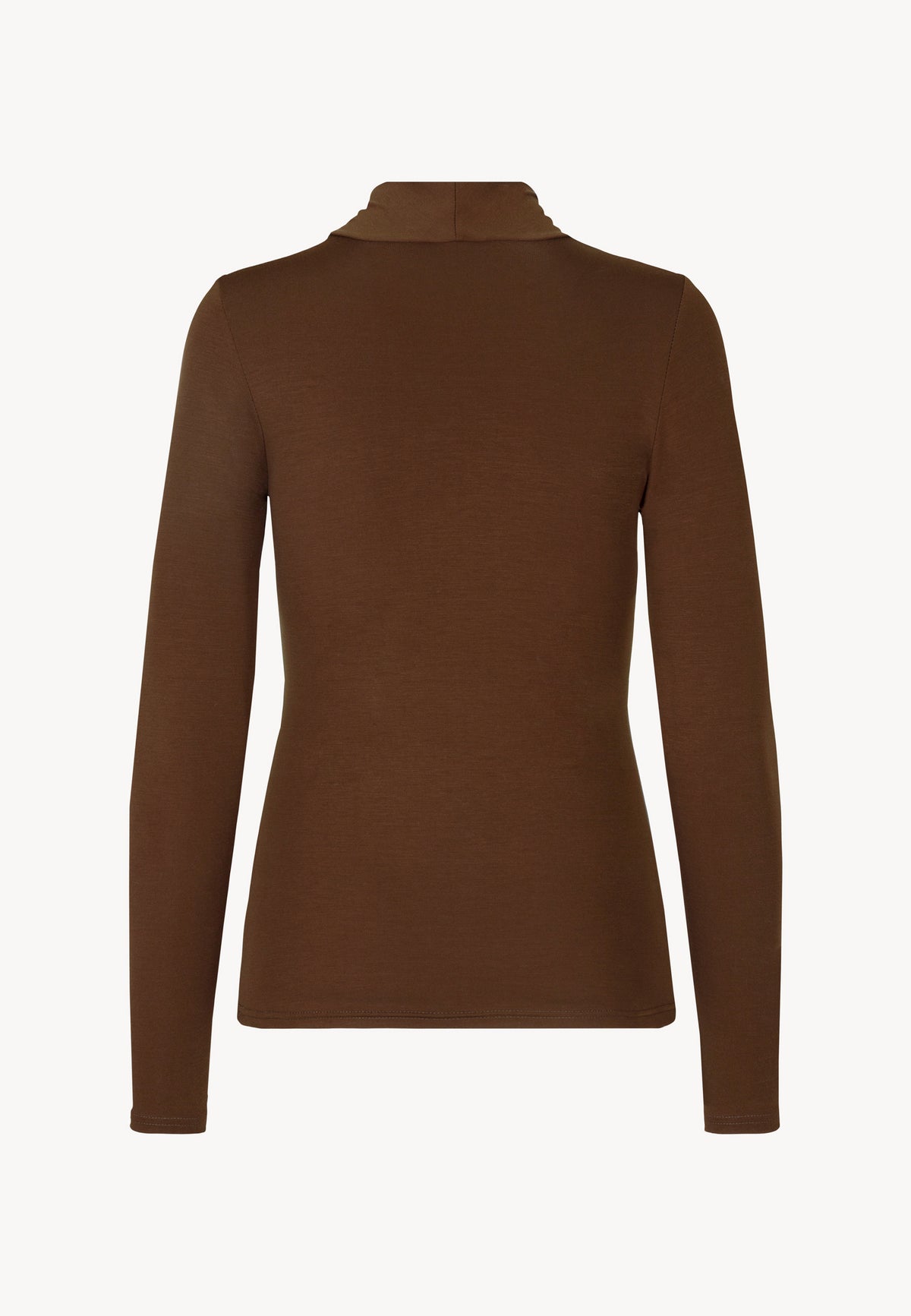 Back view of the chocolate brown PINOWA long-sleeve top.