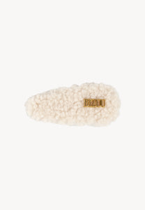 Cream PLUSHA shearling hair clip