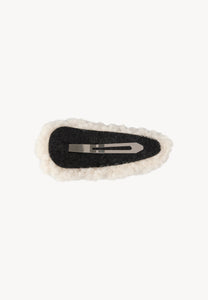 Cream PLUSHA shearling hair clip